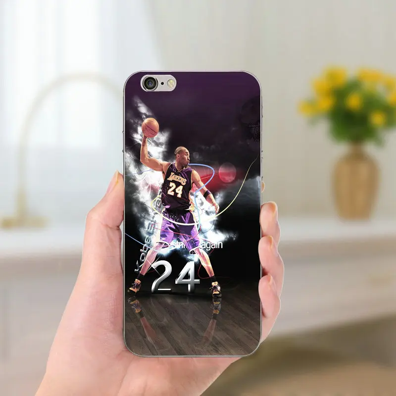 Суперзвезда баскетбола Kobe Bryant Мягкий ТПУ силиконовый чехол тонкий чехол для iPhone 8 7 6 6S Plus X 5 5S SE 5C 4 Чехол Fundas