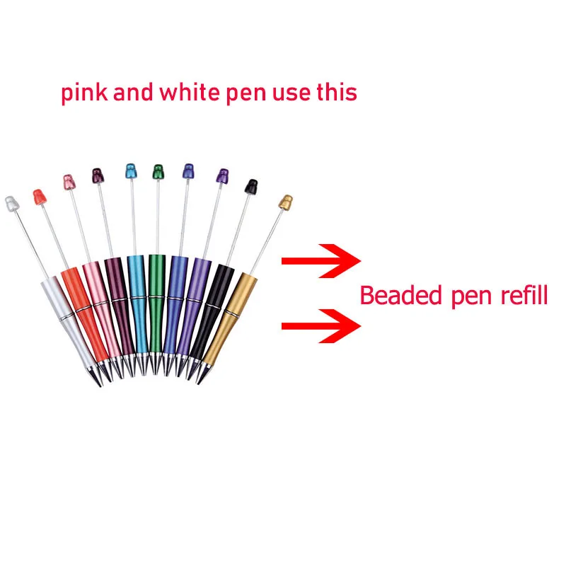 50 шт./лот подарочная ручка с бисером - Цвет: pink  white pen