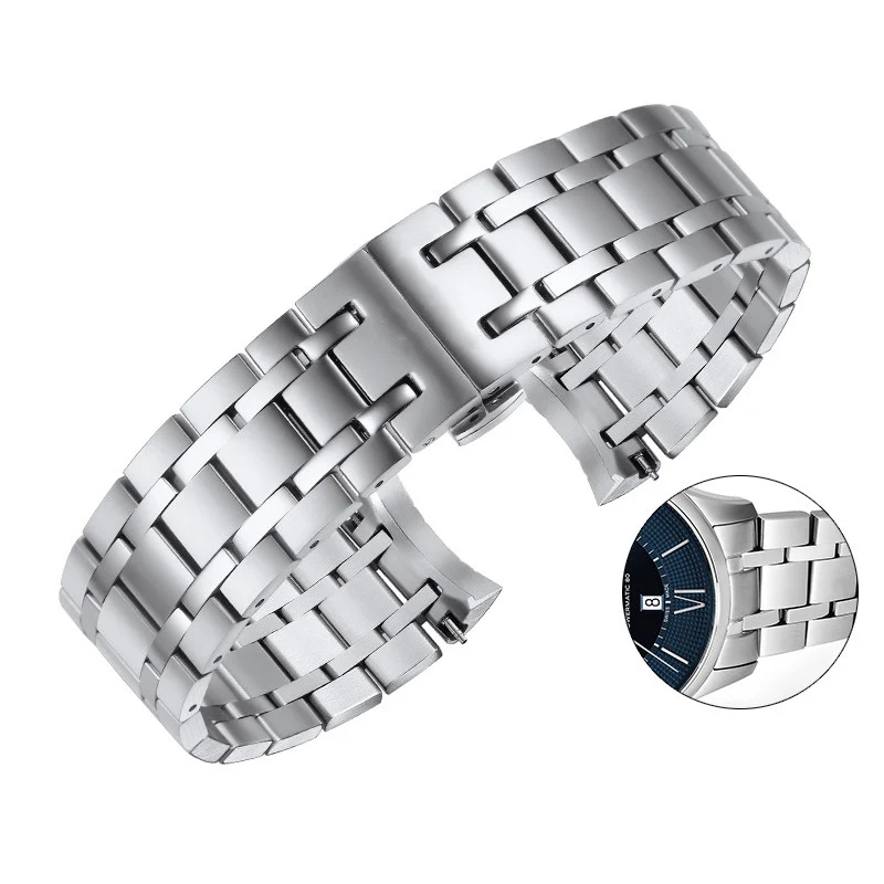 OTMENG Ремешки для наручных часов из нержавеющей стали 21 мм заменитель Tissot 1853 Durul T099.407A ремешок для наручных часов браслет - Цвет ремешка: White black