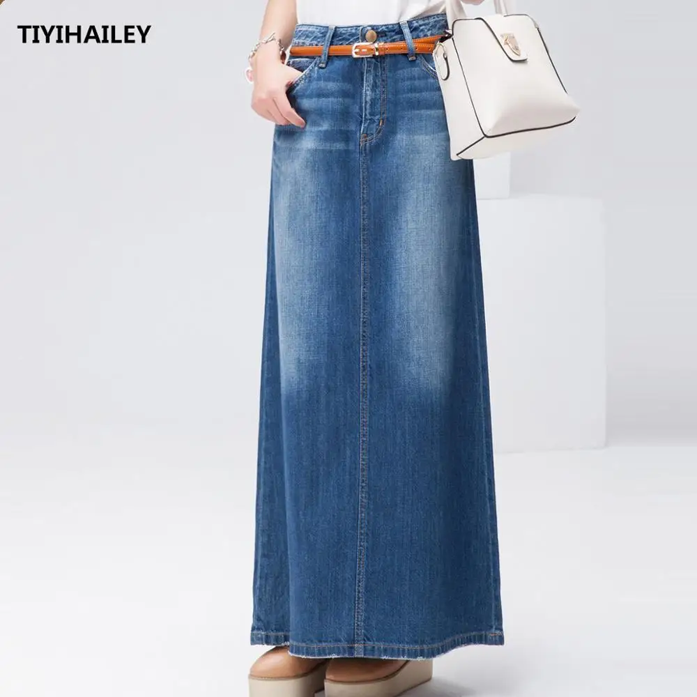 TIYIHAILEY Free Shipping 2020 New Fashion Long Maxi Denim Jeans Skirt Spring And Autumn A-Line Plus Size S-XL Blue Casual российский колокол журнал вып 1 2 2020