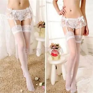 Sexy Lingeries Underwear Socks Solid Women Tracksuit Thongs Lace Stocking Suspender Dual Layer Garter Belts