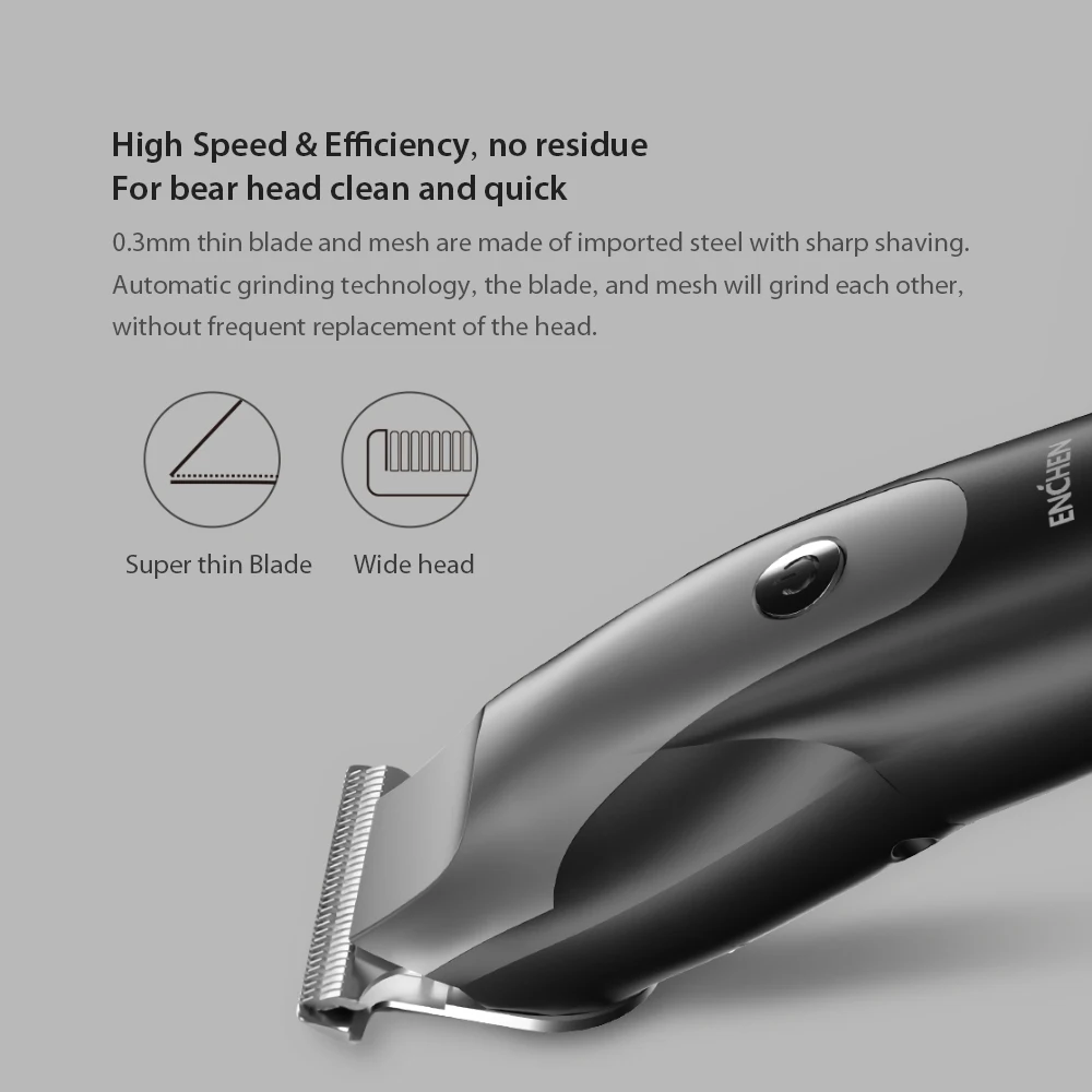 XIAOMI ENCHEN Hummingbird электрическая машинка для стрижки волос USB портотивная Зарядка для бритвы Триммер для волос с 3 волосами 10 Вт низкий уровень шума триммер для волос для мужчин