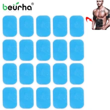 20 шт., гелевые подушечки для фитнеса, EMS, для брюшного пресса, тренажер для снижения веса, стимулятор мышц бедра, тренажер, сменный массажер, гелевый пластырь