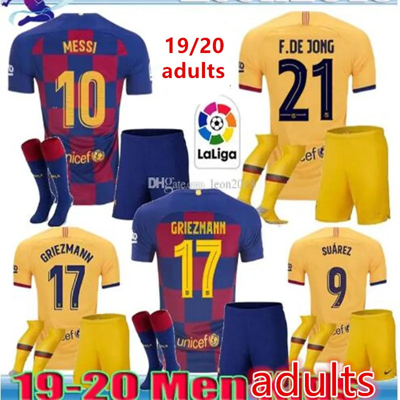 Набор для взрослых,, Barcaed Jersey soccer F. DE JONG GRIEZMANN MESSI SUAREZ ARTHUR COUTINHO VIDAL I. RAKITIC, футболка для футбола