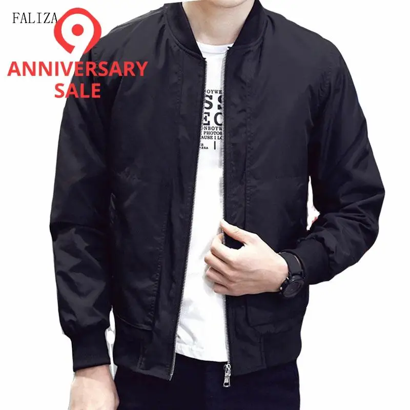 Мужская весенняя куртка-бомбер FALIZA с Бейсбольным воротником приталенная куртка