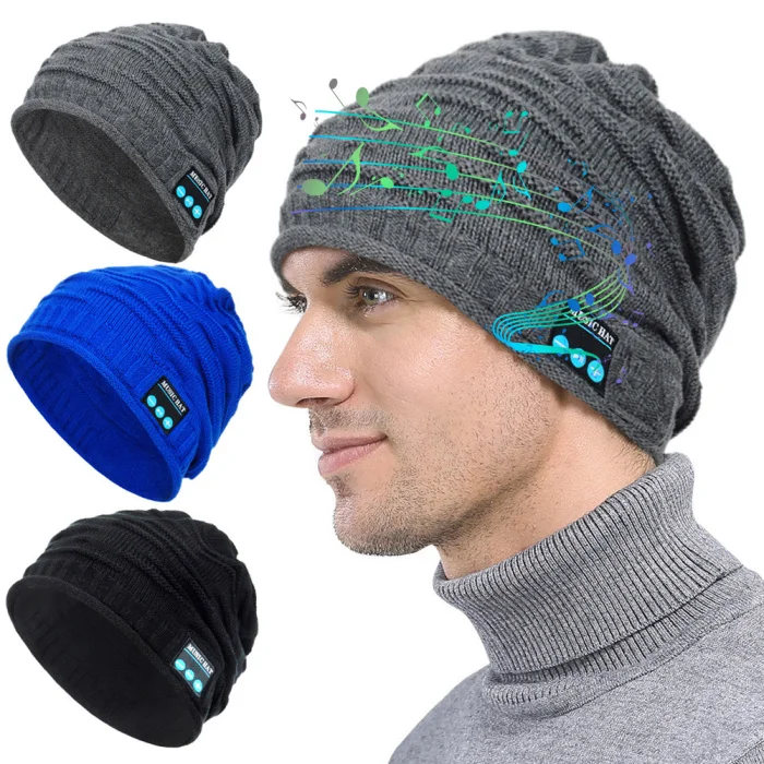 Hot Selling Bluetooth Music Knit Beanie Hat Wireless Smart Warm Cap Headset Speaker with Mic-B5