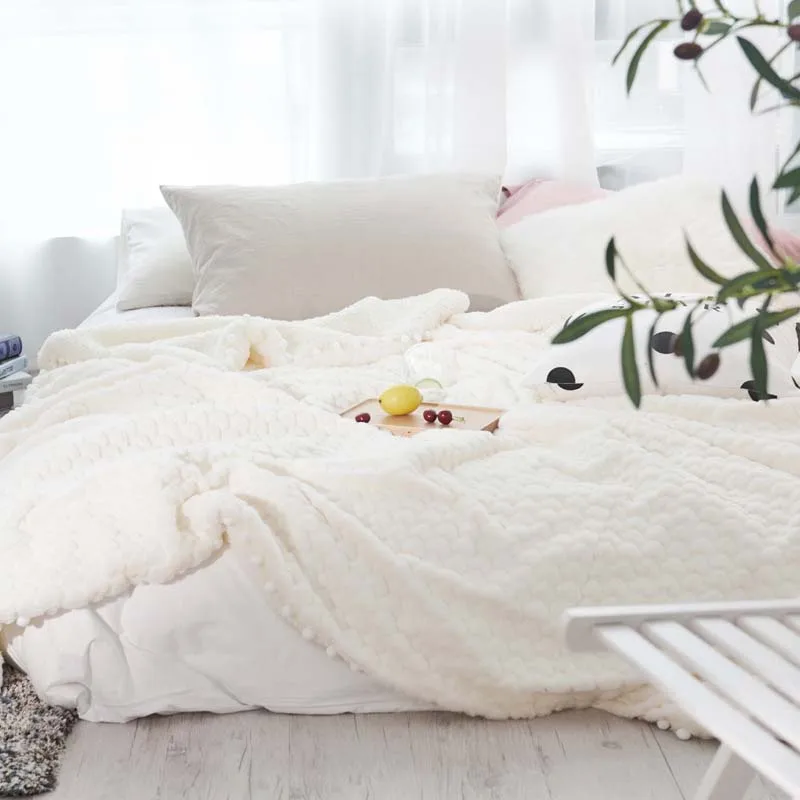 Двухслойное теплое зимнее одеяло норковые кашемировые шары покрывало офисное покрывало спальное одеяло детское стеганое одеяло