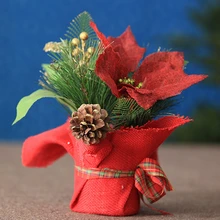 Миниатюрные тканевые цветы букет лилии сосновый конус Цветок День святого Валентина рождественский подарок украшение дома Свадебные аксессуары