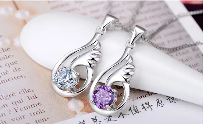 

GCC56 necklace women and man jewelry hot sell product send with dust bag 925 silver 45cm chain lover pendant