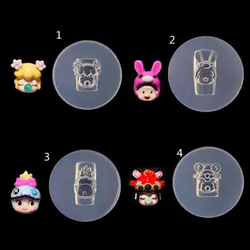 

Super Cute Mini Resin Cartoon Doll Carving Mold 3D Sleepy Doll Silicone Mold Nail Art Templates Jewelry Making Tools