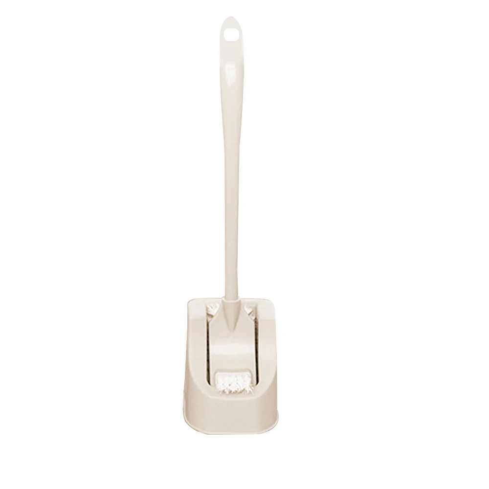 Beige 1 шт., щетка для унитаза, яркий цвет, для дома, душевой комнаты, аксессуары для туалета, портативная щетка для унитаза, для ванной комнаты, скруббер, v-тип, изогнутый - Цвет: Beige