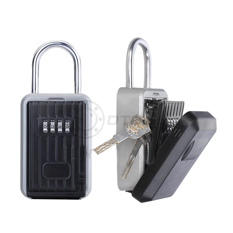 Настенный открытый Сейф для хранения ключей 4-разрядный Комбинации пароль сейф с ключом сбрасываемый код брелок для ключей шкура