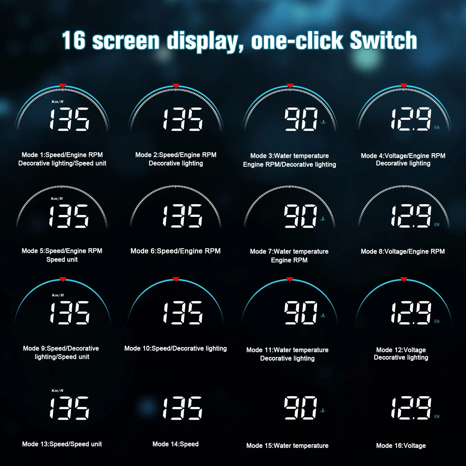 HUD-pantalla frontal OBD2 para coche, velocímetro, proyector, parabrisas, alarma electrónica automática, sistema de advertencia de exceso de velocidad, dispositivos inteligentes - Imagen 2