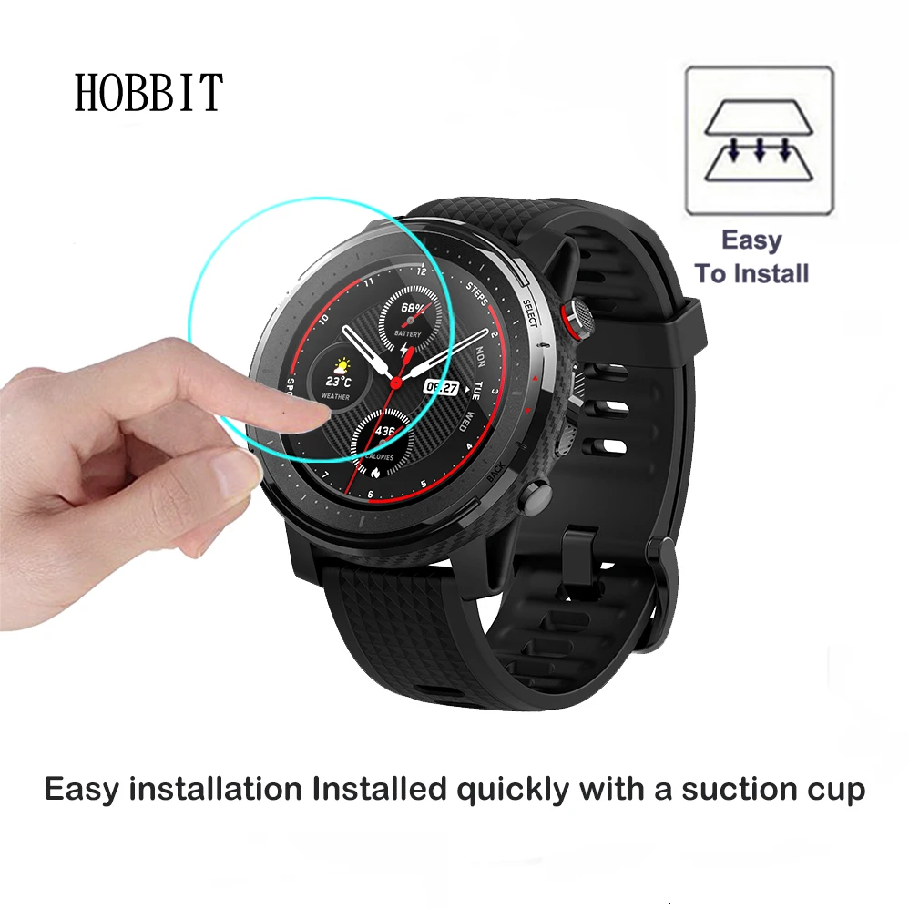 2 шт. в упаковке, защита экрана 9H 2,5 d, закаленное стекло Amazfit Stratos 3, Смарт-часы, gps, Взрывозащищенная, против царапин, прозрачная пленка