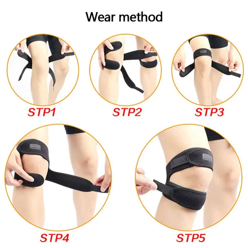 1Pc Professional Knee Pads Sport Shock Absorbing Basketball Football Cycling Fitness Dance Adjustable Knee Pads