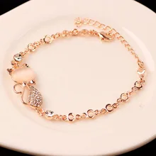 Подвеска с милым котиком браслет для женщин женские элегантные хрустальные опалы горный хрусталь браслет цепочка Ювелирные изделия Аксессуары
