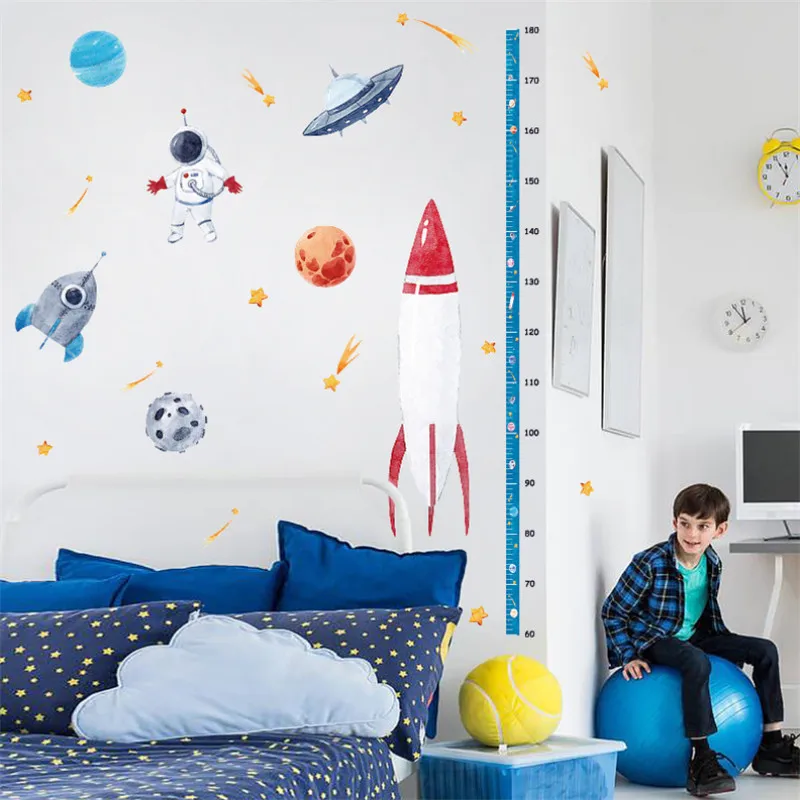  Space Rocket Height Sticker Children's Room Kindergarten Classroom Decoration Background Wall Kids  - 4000053057327