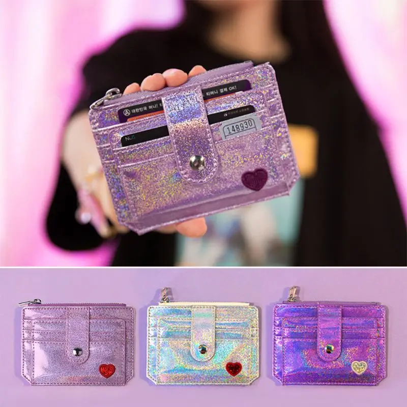 Holographic Wallet ID Money Credit Card Holder Pocket Case Business Driver\'s License Organizer for Women Girls