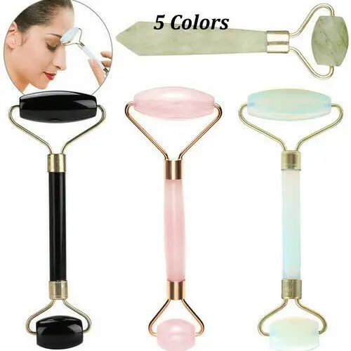 

Quartz Facial Jade Stone Roller Beauty Massage Tool Face Natural Massager