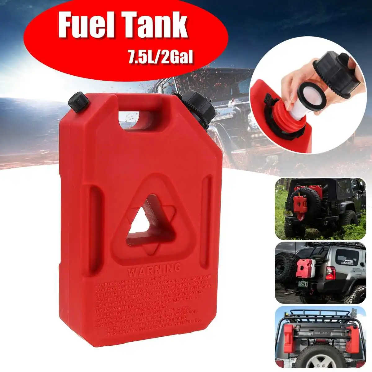 3.8L/7.5L топливный бак канистра для газа канистры красный пластик газ Дизель Бензин контейнеры для масла бензин крепление автомобиля мотоцикл - Цвет: 7.5L