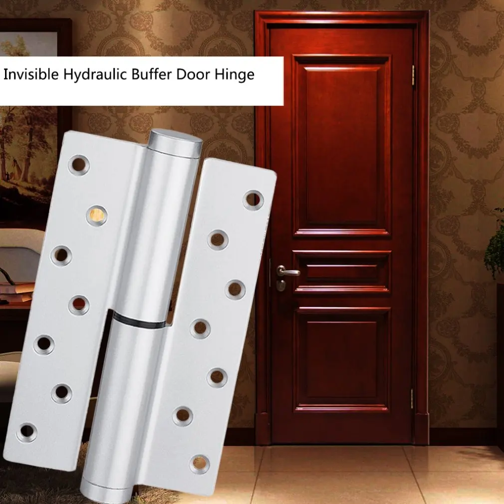 2pcs 6inch Automatic Door Closer Hinge Hydraulic Buffer Damping Spring Hinged Blind Door Self-Closing Page Left Open