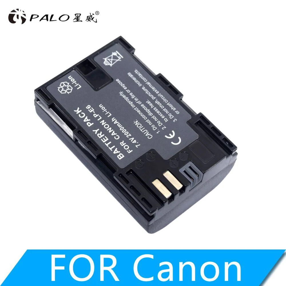 1pcs 2000 мАч LP-E6 Аккумулятор для цифровой камеры Canon EOS 5D Mark II 2 III 3 6D 7D 60D 60Da 70D 80D DSLR EOS 5DS lp e6 Прямая поставка - Цвет: 1pcs