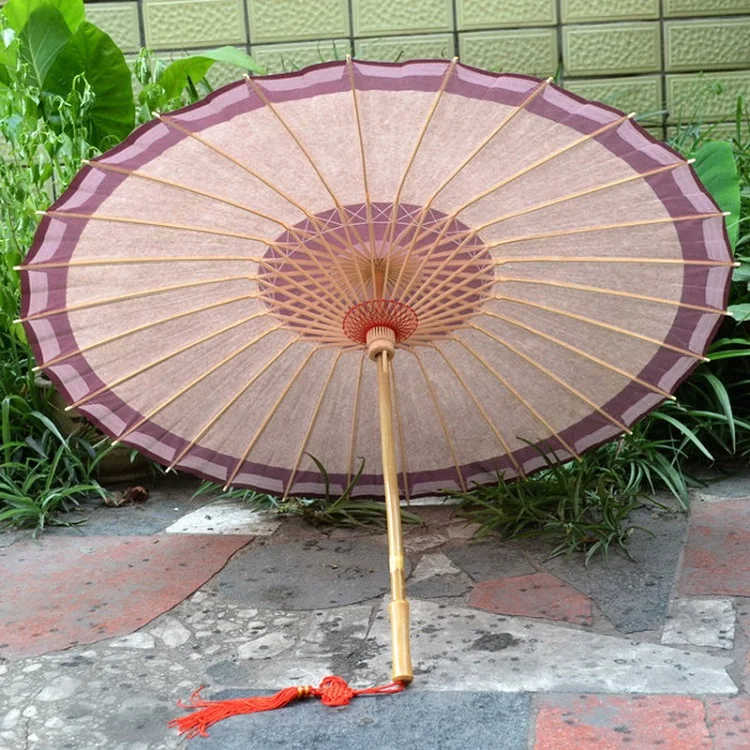 JPY Bamboo глубокий цвет дизайнерский зонт для женщин деревянная длинная ручка Зонтик взрослый Ретро стиль масло бумажный зонт