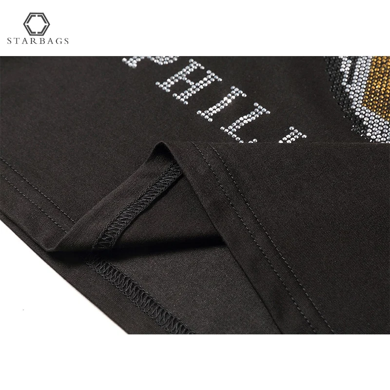 STARBAGS PP Для мужчин череп половина дрель летние с коротким рукавом футболки с тенденцией моды