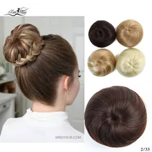 Xuanguang cabelo sintético chignon preto marrom mix cor 30g almofada de Pane de cabelo пончик-шиньон borracha extensъyes de cabelo