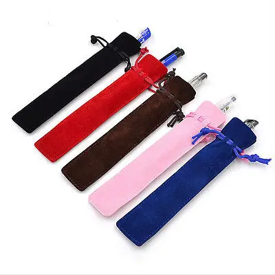 5 Pcs Velvet Pen Pouch Holder Single Pencil Bag Pen Case With Rope For Rollerball /Fountain/Ballpoint Pen Bags