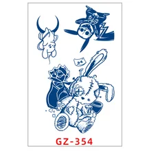 Herbal Plant Waterproof Temporary Tattoo Sticker Rune Cartoon Bunny Juice Tattoo Men and Women Arm Leg Tattoo Sticker Body Art