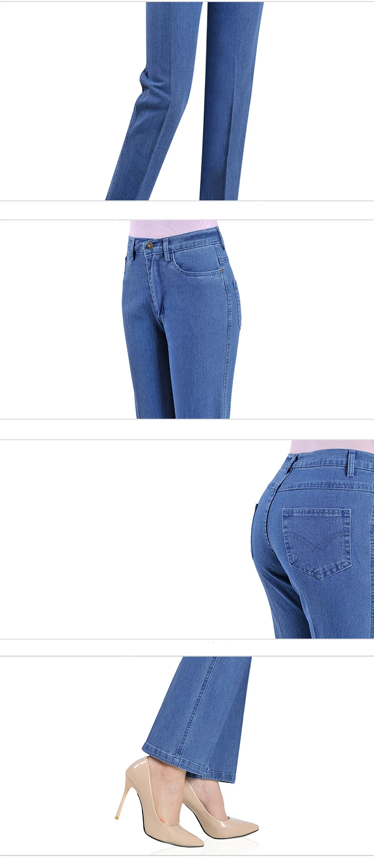 de meia idade, calça jeans reta tamanho