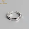 XIYANIKE 925 Sterling Silver Glossy Twisted Wave Opening Ring For Women Wedding Couple Simple Creative Jewelry Adjustable ► Photo 1/5