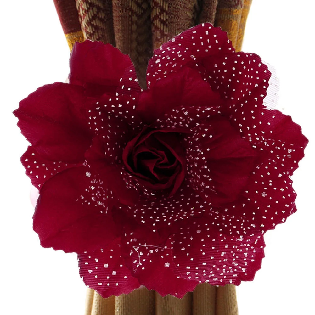Лучший 13 см большой цветок пиона зажим для занавески на завязки для проверочный звездное небо Tieback украшение домашних штор для контроля уровня сахара в крови с 50 CM ширина ленты