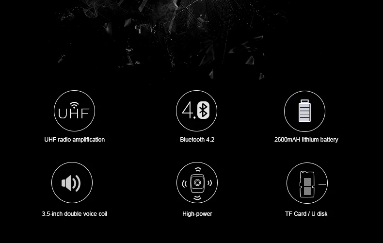 25 Вт портативный громкоговоритель UHF беспроводной Bluetooth усилитель голоса с микрофоном ремень время использования 20 часов 2600 мАч поддержка TF U диск USB