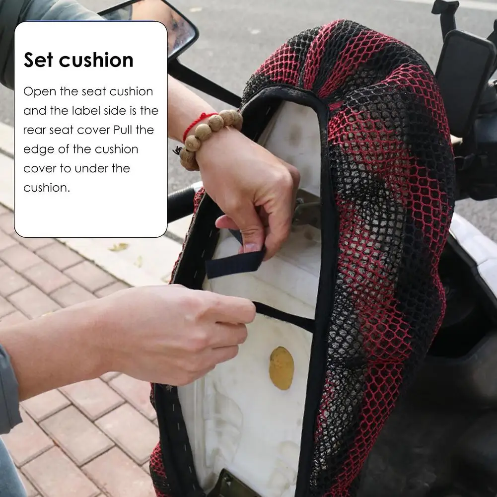 오토바이 스쿠터 시트 커버, 전기 자전거 통기성 3D 메쉬 시트 커버, 절연 쿠션 커버, M, L, XL