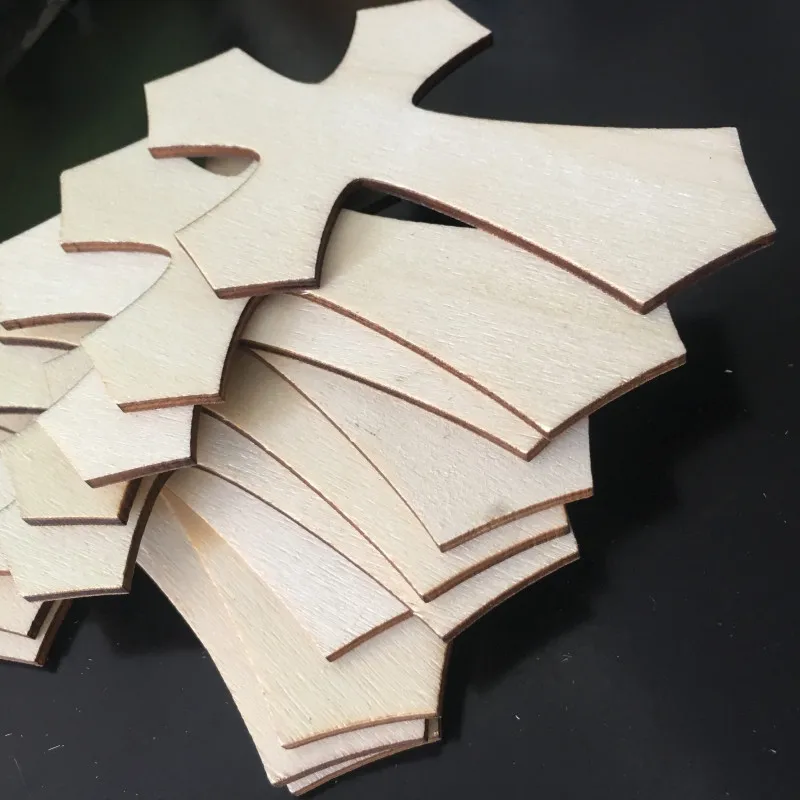 10 Pieces Cross Shaped Wood Pieces for Wooden Craft DIY Projects, Sunday School, Church, Home Decoration 5