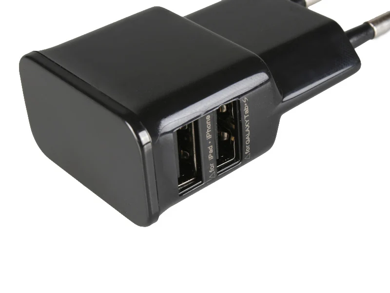 Двойной USB зарядное устройство 2A Быстрая зарядка Путешествия ЕС штекер Адаптер портативное Сетевое зарядное устройство кабель для мобильного телефона для iPhone samsung Xiaomi huawei