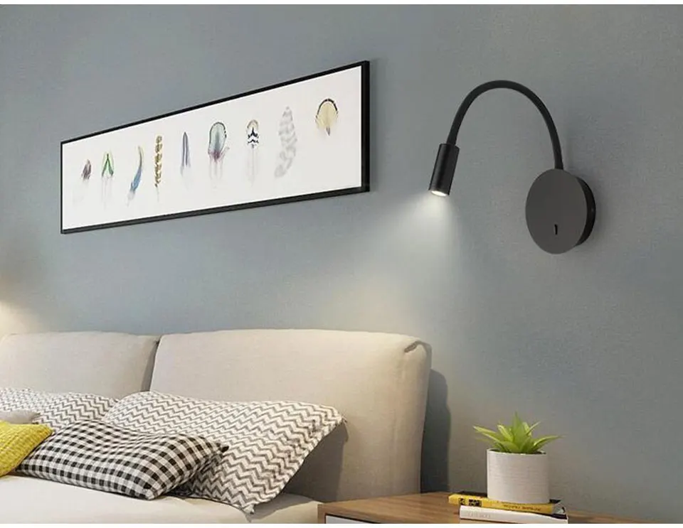 Скандинавская прикроватная лампа для спальни, простая современная светодиодная модная Персонализированная художественная настенная лампа для гостиной, коридора