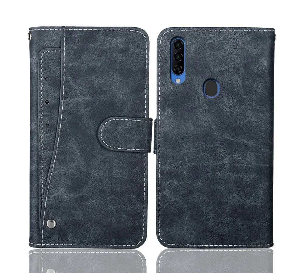

Luxury Wallet Digma CITI 653 Case 6.53" Vintage Flip Leather Phone Case Business Bag Protective Cover With Front Card Slots