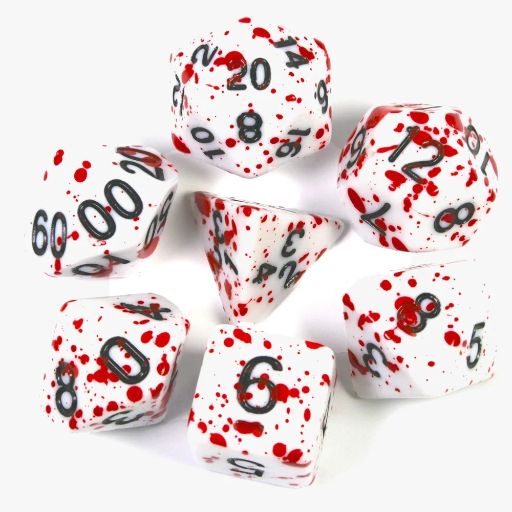 Halloween Party Game Toys Props Bloody Dice Set 7pcs Unique Halloween Gift Halloween Decoration