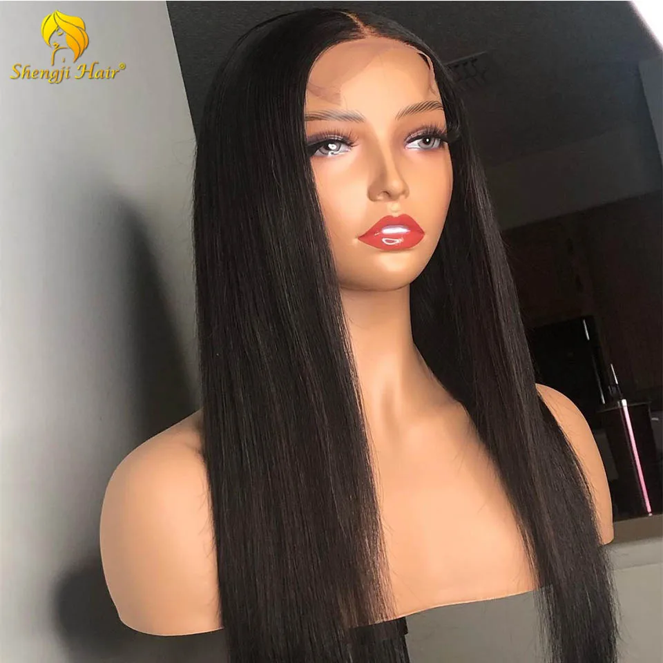 

Shengji Hair Straight Wig Fake Scalp 13x6 Lace Front Human Hair Wigs For Black Women Brazilian Remy Hair Wigs With Baby Hair