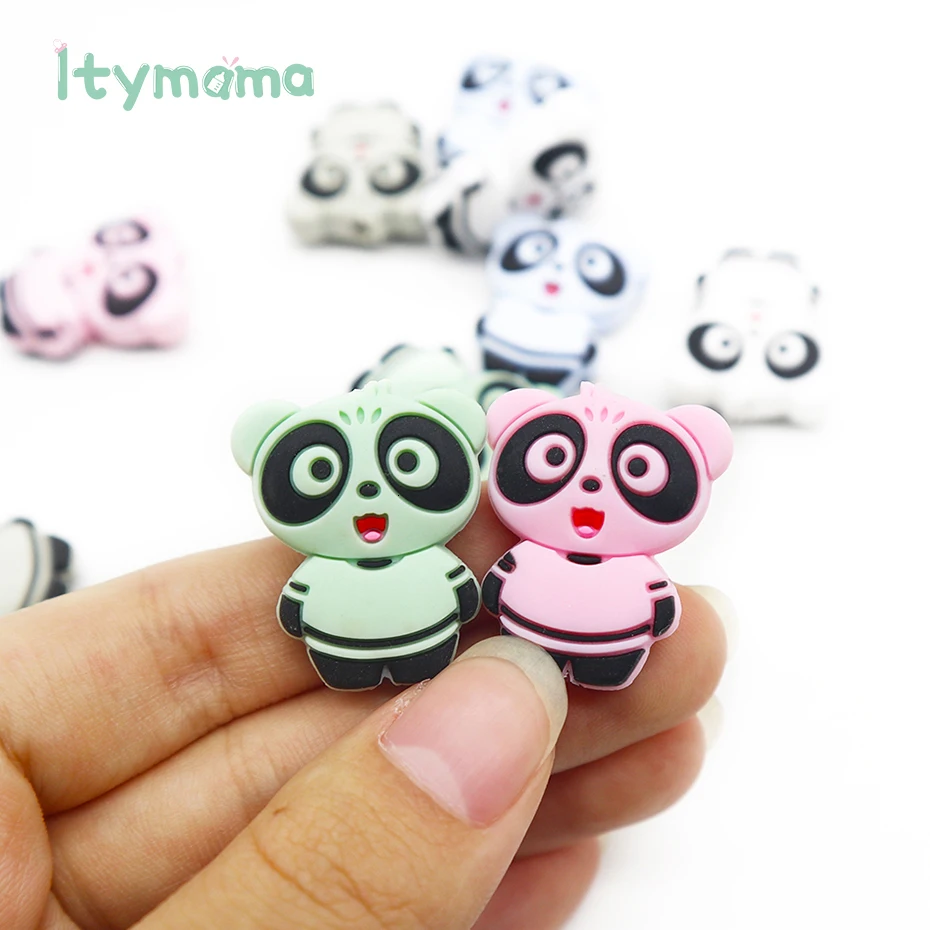 Itymama, 5 шт., пищевые силиконовые бусины с рисунками из мультфильмов, детский Прорезыватель с жемчугом, Прорезыватель для зубов, сделай сам, соски, клипсы, цепочки, бусины, мини Силиконовый Прорезыватель