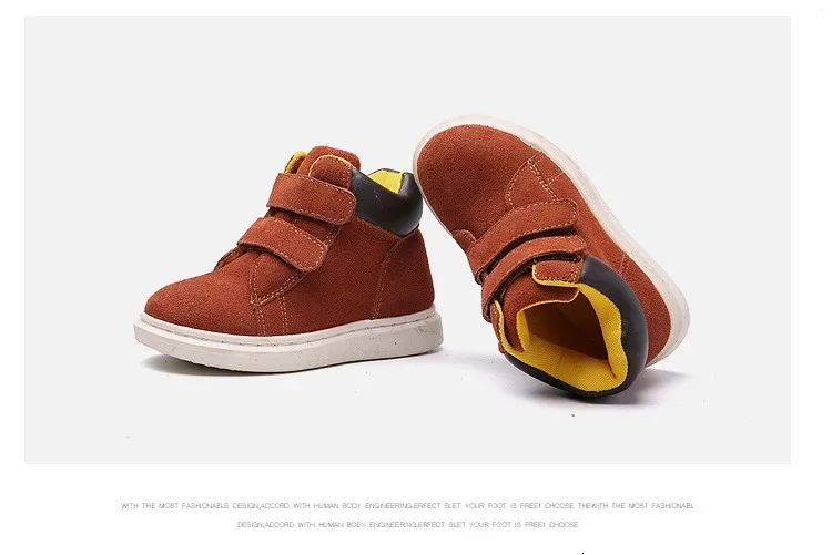 BOUSSAC Fashion High Children Shoes Boys Girls Genuine Leather Sneakers Student Baby Breathable Single Shoes Kids Flats