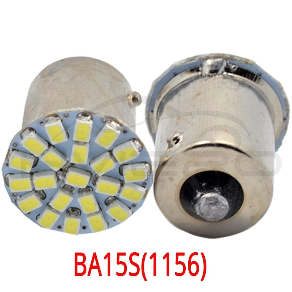 Hviero BAY15D 1157 BA15S 1156 P21W 1206 22SMD White LED Brake Turn Light Auto mobile Wedge Lamp Tail Bulb Backup Lamp Bright DC 12V