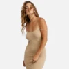 Stretchy Seamless Midi Slip Dress V Neck Sleeveless Cami Vestido Slim Bodycon Underdress 2020 Summer Women Strap Dresses 1