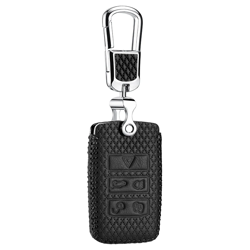 Luckeasy чехол для ключей автомобиля для LAND ROVER Range Rover Velar Откройте для себя 5 чехол для ключей с дистанционным управлением кожаный чехол key4y - Название цвета: black 1