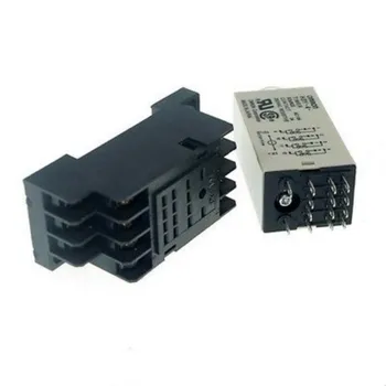 

H3Y-4 DC 24V 5S Power On Delay Timer Time Relay 24VDC 5sec 0-5 second 4PDT 14 Pins With PYF14A Socket Base