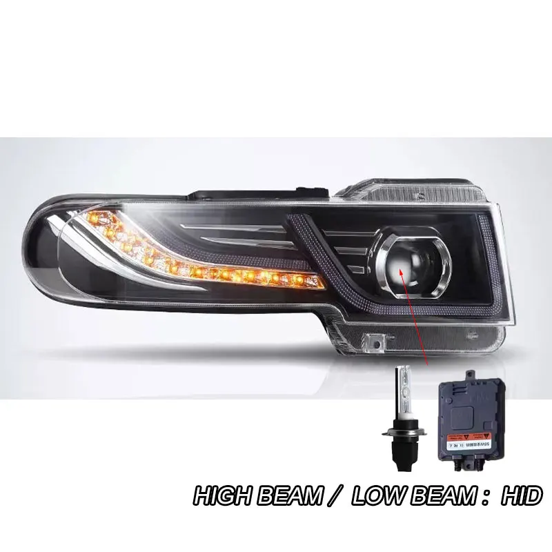 HID Автомобильный Стайлинг чехол для Toyota FJ CRUISER 2007-UP головной светильник s FJ CRUISER светодиодные фары головного света бар DRL Q5 bi xenon объектив h7 xenon - Цвет: HID