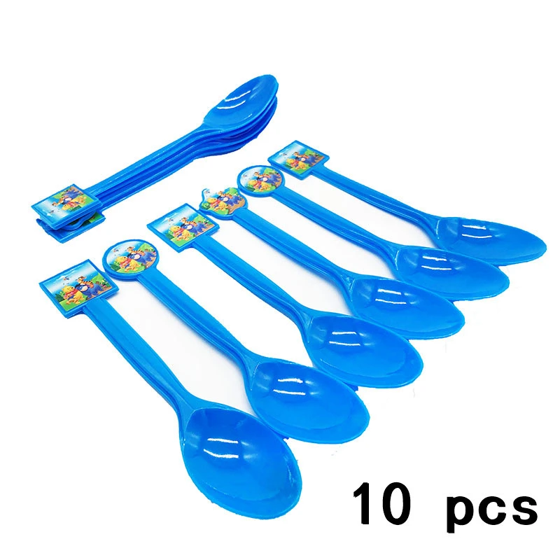 10Spoon 6 шт., шумодушитель с изображением медведя Винни, праздничные принадлежности для дня рождения, праздничные украшения, Вечерние Декорации - Цвет: 10Spoon